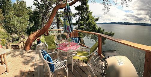 Arbutus Tree in The Cliffhouse Cottage deck
