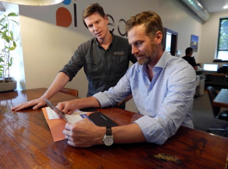 Ideal Energy CEO Troy Van Beek with account manager Michael Halley